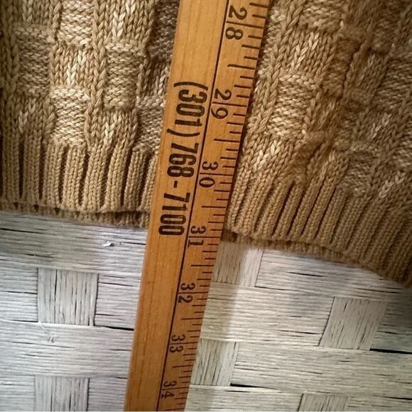 Claiborne sweater tan & cream crewneck sweater winter quiet luxury plus size - Picture 6 of 9
